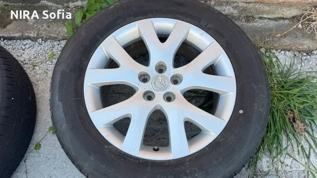 Оригинални алуминиеви джанти Mazda 18” х 7 1/2 J 50 с гуми Hankook Ventus Slevo 2 Suv 235/60R18, снимка 2 - Гуми и джанти - 56121813