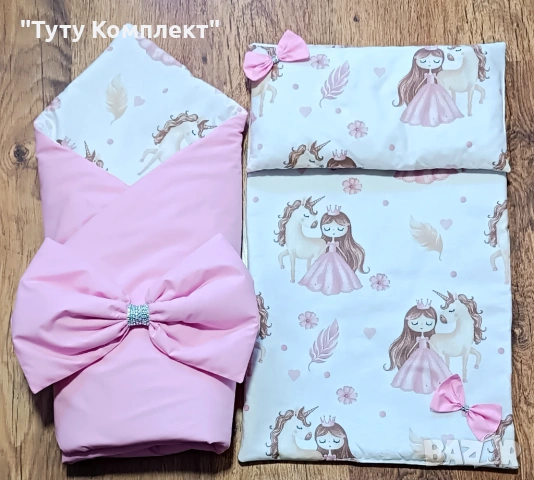 Комплект от памучно портбебе ( одеяло, чувалче),подложка с възглавница, снимка 4 - Спално бельо и завивки - 37954287