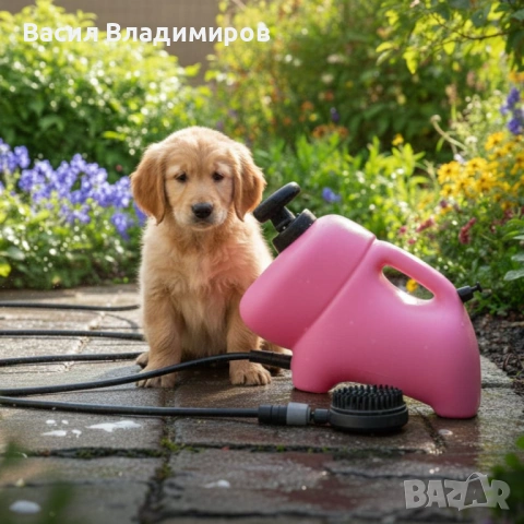 Преносим душ 8L за кучета, велосипеди и спортни принадлежности – без електрическо захранване, с ръчн