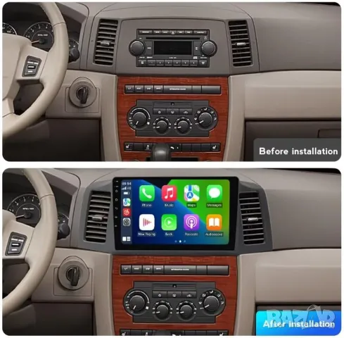 Мултимедия, Двоен дин, за Jeep Grand Cherokee, 04-07, Андроид, навигация, 2 Дин, с Android, JEEP, снимка 4 - Аксесоари и консумативи - 48689280