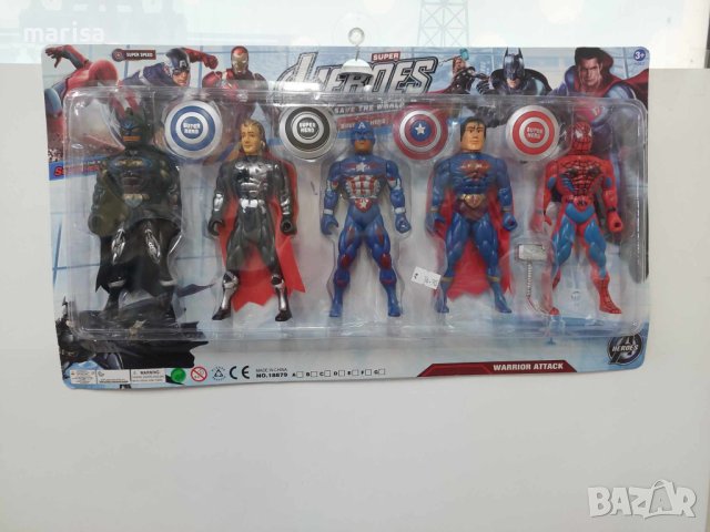 Комплект фигурки за торта Avengers, герои със светлина Отмъстителите, 5 броя с щитове -  18879, снимка 2 - Фигурки - 42518740