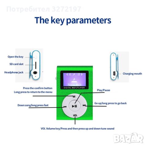 MP3 музикален плейър ,Walkman, Поддръжка 32GB Micro SD TF карта LCD екран Моден спортен музикален , снимка 4 - MP3 и MP4 плеъри - 40936332