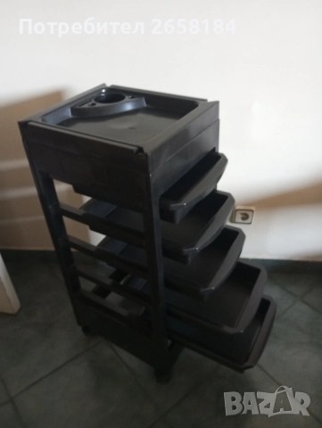 Етажерка с 5 чекмеджета с отвор за сешоар, на колелца