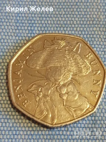 Възпоменателна монета 150г. от рождението на Беатрис Потър BENJAMIN BUNNY 49549, снимка 3 - Нумизматика и бонистика - 48391027