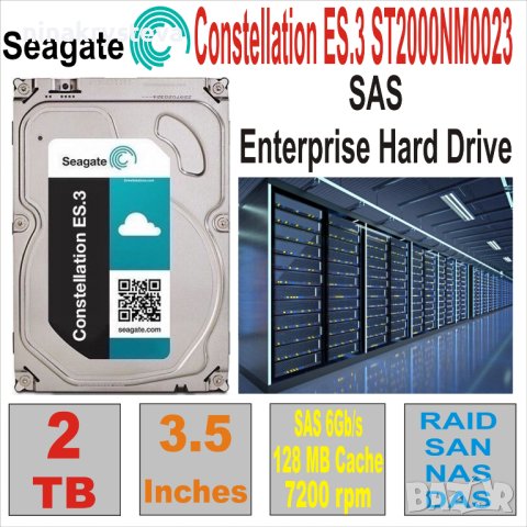 Хард диск HDD3.5 SAS 2TB SEAGATE Constellation ST2000NM0023, снимка 1 - Твърди дискове - 44196487