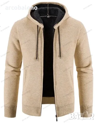 Ежедневно мъжко плетено яке с качулка и цип, 5цвята , снимка 9 - Якета - 47740924