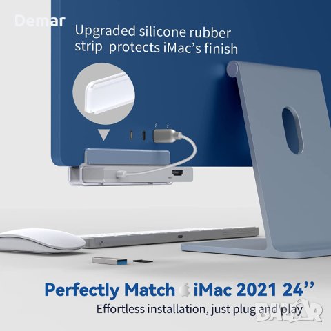 USB C адаптер за хъб за iMac 24 инча 2021 г. с 4K HDMI, снимка 6 - Кабели и адаптери - 41065988