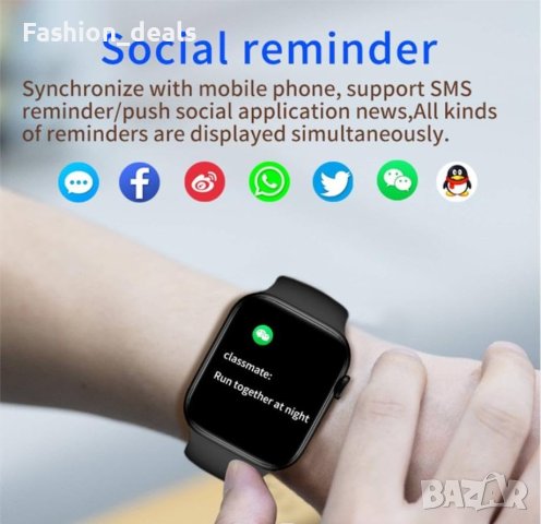 Нов Водоустойчив Смарт часовник  за iOS Android Фитнес тракер за Жени Мъже 1,85 инча Подарък, снимка 6 - Смарт гривни - 41950872