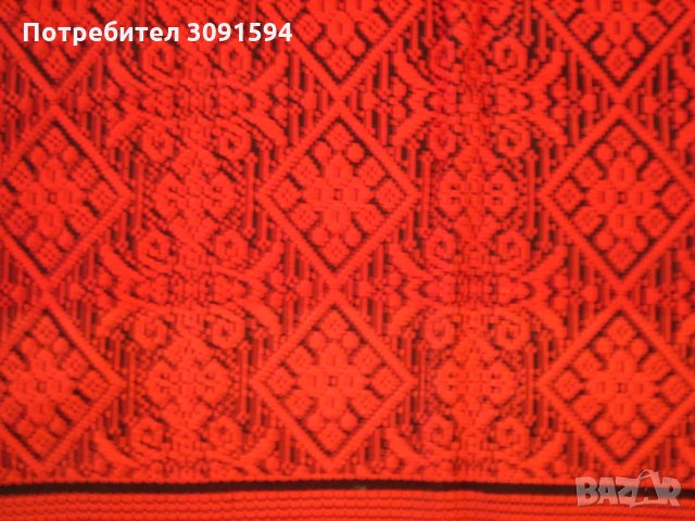 Червена  тъкана покривка килим памучни конци, снимка 11 - Антикварни и старинни предмети - 34518969