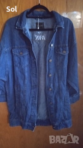 Zara ново дънково дълго яке, снимка 1 - Якета - 41970076