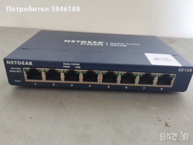 NETGEAR Gigabit Ethernet Unmanaged Switch (GS108), 8 Ports,, снимка 2 - Суичове - 42344544