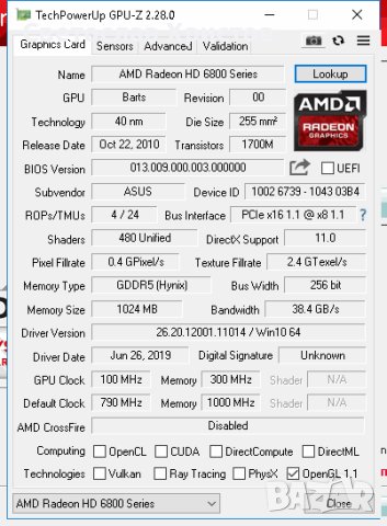 Продавам видео карта AMD ASUS EAH6850 1GB DDR5 256bit 2xDVI HDMI DP (2x6pin) PCI-E, снимка 7 - Видеокарти - 41020035