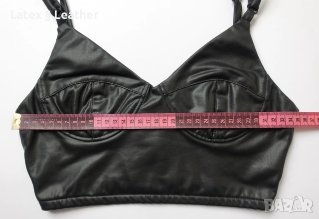 Кожено късо бюстие/кроп топ Club L , снимка 7 - Корсети, бюстиета, топове - 52190637
