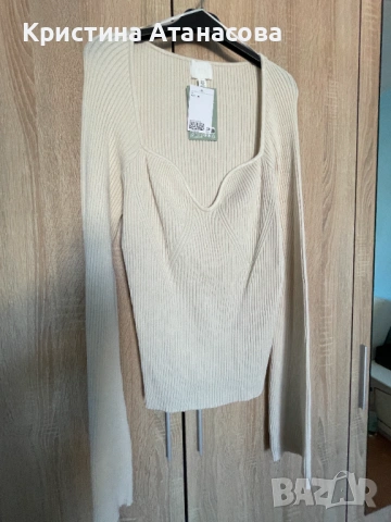 Дамска блуза рипс с деколте, снимка 6 - Блузи с дълъг ръкав и пуловери - 53057003