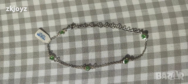 НОВА СРЕБЪРНА ГРИВНА ЗА КРАК С ЦИРКОНИИ 3.60 ГРАМА/ ПРОБА 925, снимка 3 - Гривни - 51160546