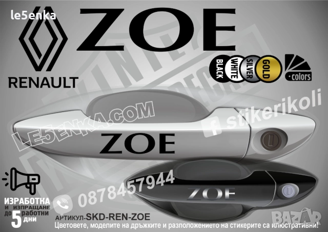 Renault Zoe стикери дръжки SKD-REN-ZOE