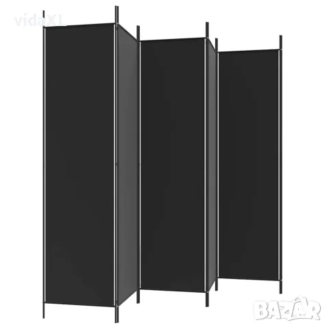 vidaXL Параван за стая, 6 панела, черен, 300x200 cм, плат, снимка 7 - Паравани - 56147258