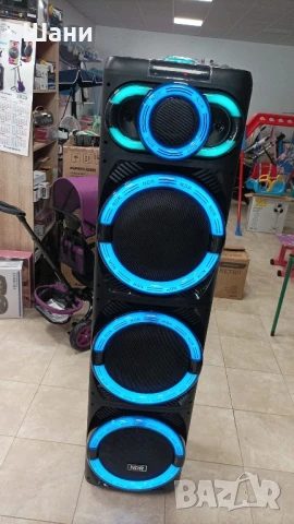 🔊 Парти Тонколона NDR-3270 – 100W Bluetooth Акустична Система с LED и Караоке! 🎉, снимка 3 - Тонколони - 51151426