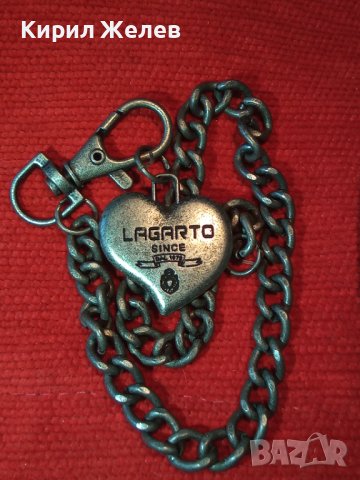 ПОСРЕБРЕН СТОМАНЕН АРТ КЮСТЕК СИНДЖИРЧЕ МАРКОВА ВЕРИЖКА с ВИСУЛКА СЪРЧИЦЕ КЛЮЧОДЪРЖАТЕЛ 26162, снимка 9 - Други - 36225014