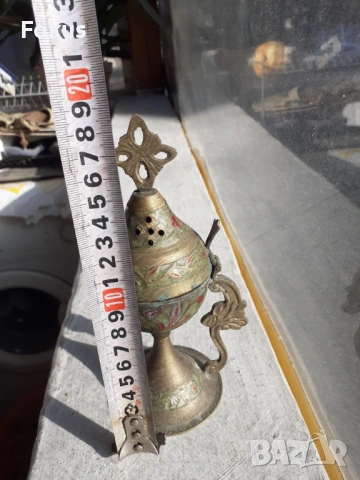 Настолно домашно кандило бронз емайл, снимка 6 - Антикварни и старинни предмети - 53333582