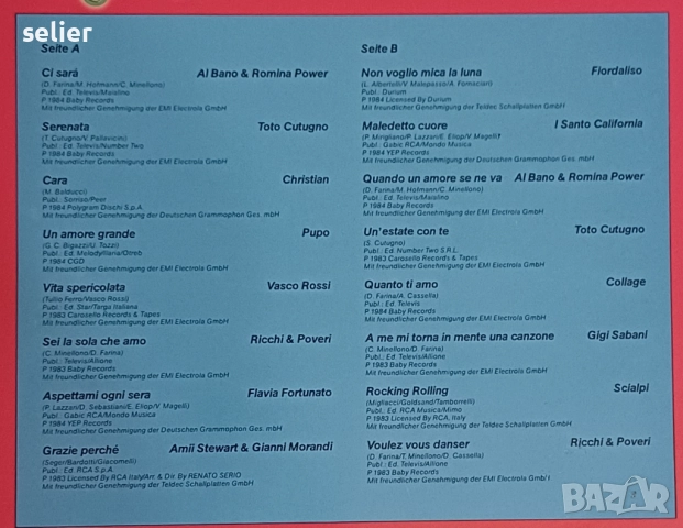 Various – Italo Top-Hits '84 - Mit Den Festival-Siegern Von San Remo Издание 🇨🇭 Switzerland 1984г , снимка 2 - Грамофонни плочи - 52360064