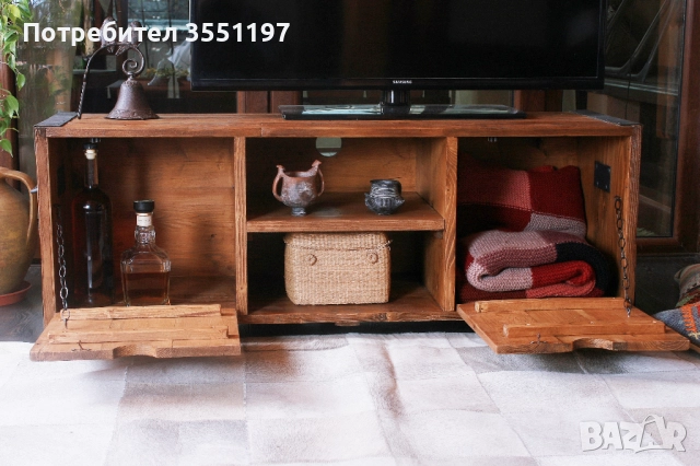 ТВ Шкаф от масив, снимка 5 - Шкафове - 52308513