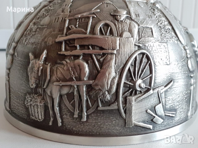 Комплект за ракия от калай Antik*Vintage  #108, снимка 4 - Антикварни и старинни предмети - 52397734