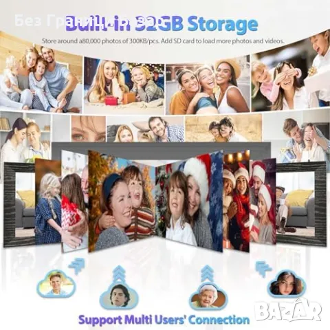 Нова цифрова WiFi Фото Рамка 10.1" с Тъч Екран и 32GB Памет за снимки, снимка 7 - Друга електроника - 50034259