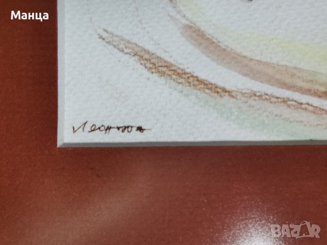 Стара картина акварел, снимка 4 - Антикварни и старинни предмети - 39429422