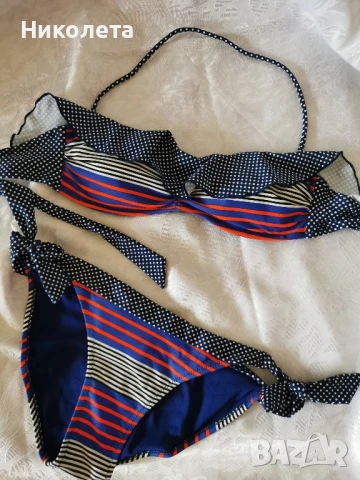 Горнище на бански в контрастни детайли , снимка 3 - Бански костюми - 50687395