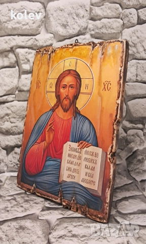 Репродукция на икона на Исус Христос - Спасителят 25 /18 см, снимка 3 - Икони - 46240573