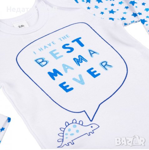 Памучно боди  Blue Stars, 0 - 3 м, Бялo/ синьо, снимка 2 - Други - 39628302