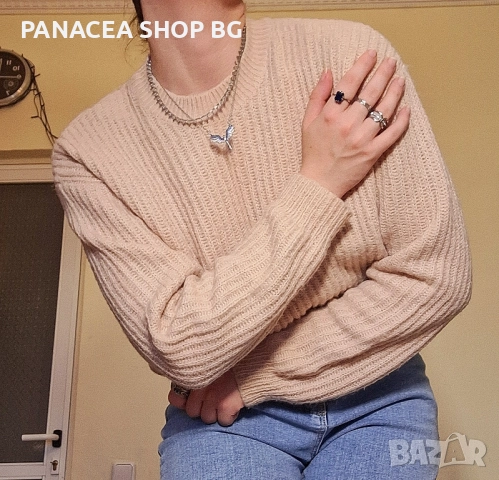 Пуловер дамски бебешко розов, снимка 4 - Блузи с дълъг ръкав и пуловери - 51962622