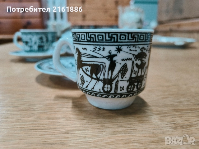 Сервиз за гръцко( варено) кафе, ръчна изработка , снимка 6 - Сервизи - 52321417