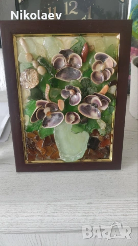 3D картини с морски стъкла и миди