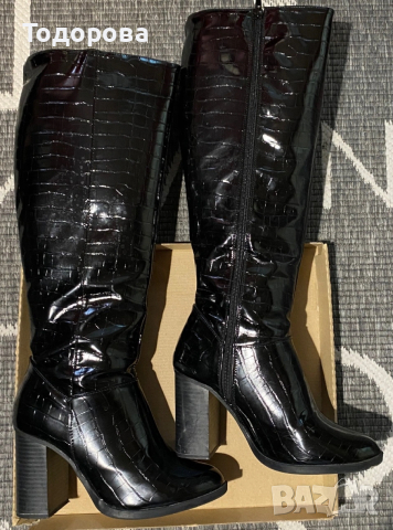 Черни високи ботуши до коляно, снимка 5 - Дамски ботуши - 53303621
