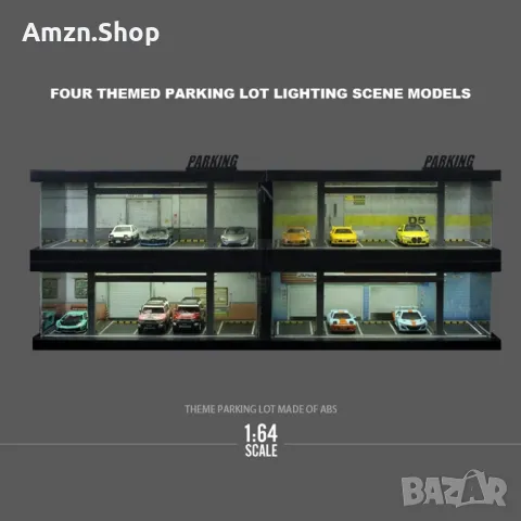 Паркинг витрина гараж за Hot Wheels колички Акрилен Дисплей с Led за 1:64 колекционерски коли, снимка 2 - Колекции - 50241055