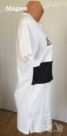 Л / ХЛ Оригинална Balmain Дамска Туника Тениска Бяла Черна Еластичен памук, снимка 12 - Тениски - 51546827