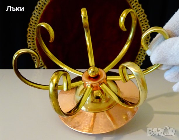Меден свещник ръчна изработка 360 гр. , снимка 2 - Антикварни и старинни предмети - 34563174