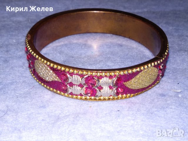 ЕФЕКТНА МОДНА ОРНАМЕНТИРАНА АРТ ГРИВНА БРОНЗИРАНА НЕРЪЖДАЕМА СТОМАНА и КРИСТАЛЧЕТА 37528