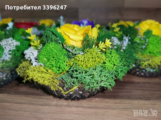 Декорация със скандинавски мъх и сапунена роза, снимка 9 - Декорация за дома - 38566949