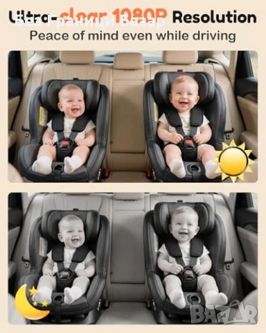 Нова 7" HD Камера за Бебе в Кола 1080P Нощно Виждане USB безопастност, снимка 5 - Друга електроника - 53032883