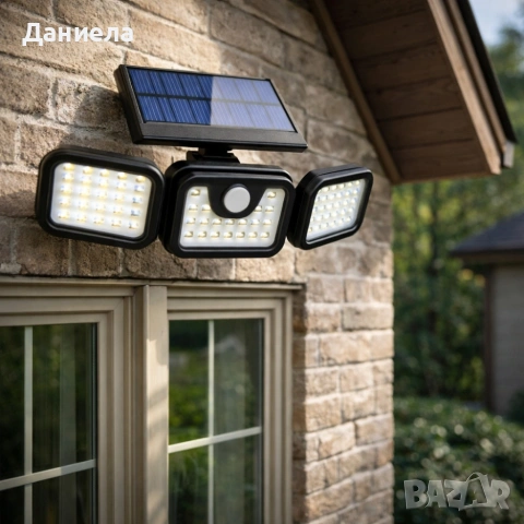 Соларна лампа със сензор за движение FL1725A - широкоъгълна и водоустойчива