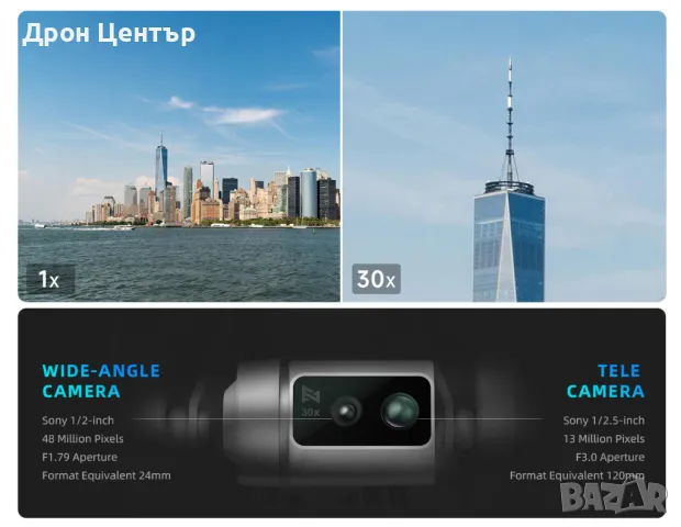 Промо дрон Xiaomi Fimi X8 Tele Max standard, 20 км, 47 минути, 30пъти zoom, 48 Mp, снимка 5 - Дронове и аксесоари - 49055207