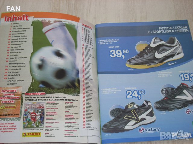 Оригинален стикер албум ПАНИНИ Бундеслига PANINI Bundesliga Fußball 2008/09, снимка 4 - Фен артикули - 35691751