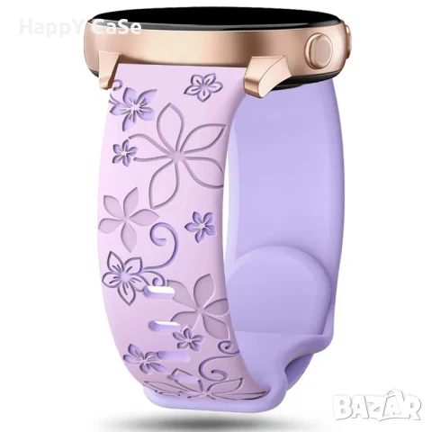 FLORAL Силиконова каишка за Huawei Watch/Samsung/Xiaomi/Garmin/Amazfit, снимка 2 - Каишки за часовници - 50991271