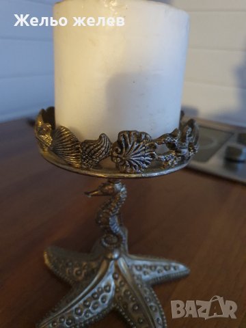 Свещник15см,месинг, снимка 2 - Декорация за дома - 44269953