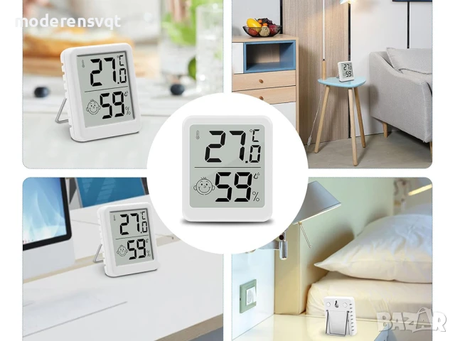 Цифров термометър метеорологична станция с магнит, закачане и стойка, снимка 5 - Друга електроника - 50563041