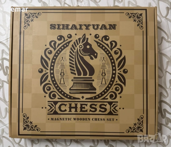 Дървен шахматен комплект магнитен – 2 в 1 шахматна дъска 32 см, 34 фигури Staunton, снимка 9 - Шах и табла - 53827022