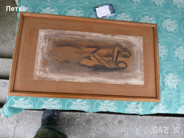 Стара картина 66 / 37 см, снимка 7 - Антикварни и старинни предмети - 53634934